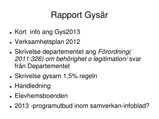 rapport gys r