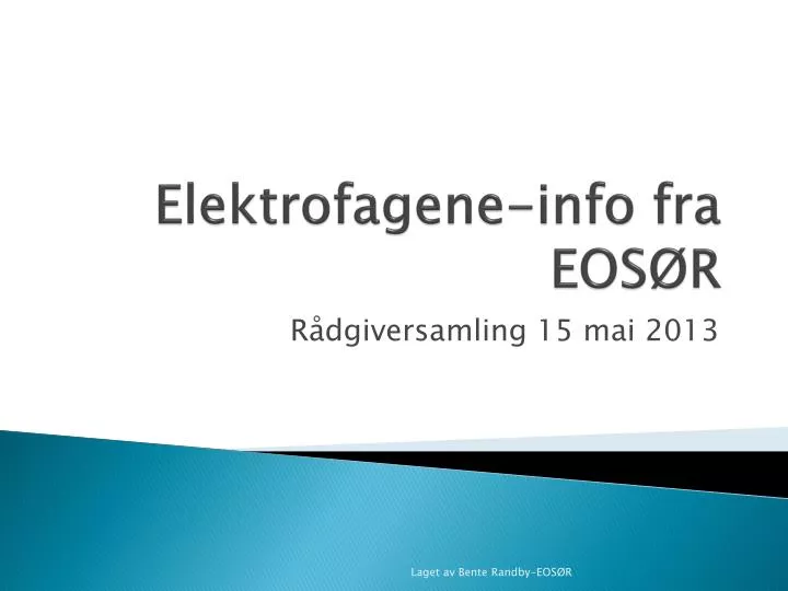 elektrofagene info fra eos r