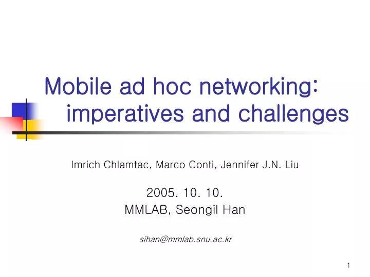 mobile ad hoc networking imperatives and challenges