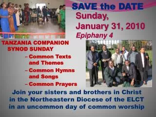 Sunday, January 31, 2010 Epiphany 4