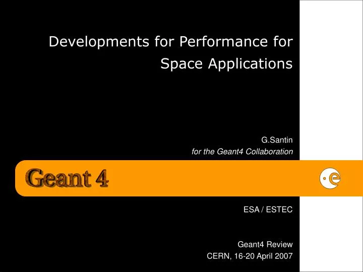 developments for performance for space applications