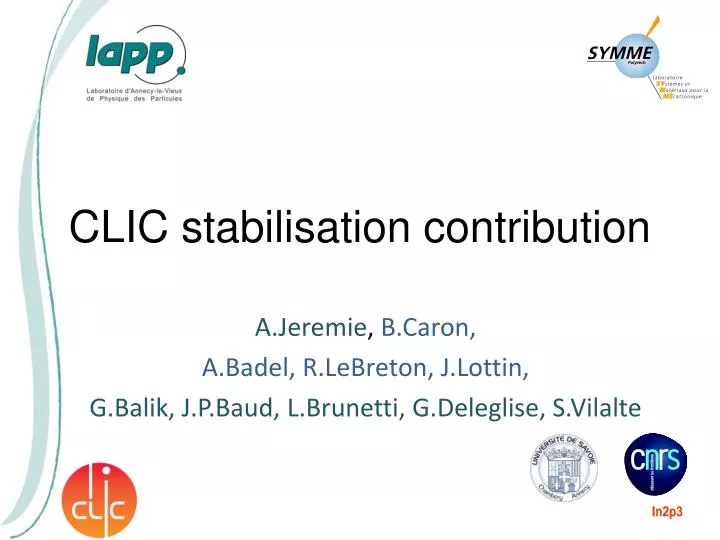 clic stabilisation contribution