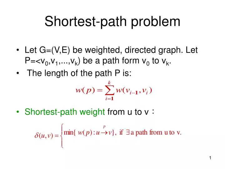 shortest path problem