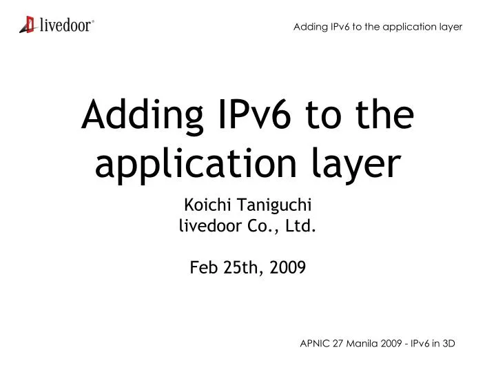 adding ipv6 to the application layer