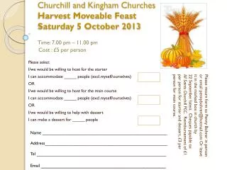 churchill and kingham churches harvest moveable feast saturday 5 october 2013