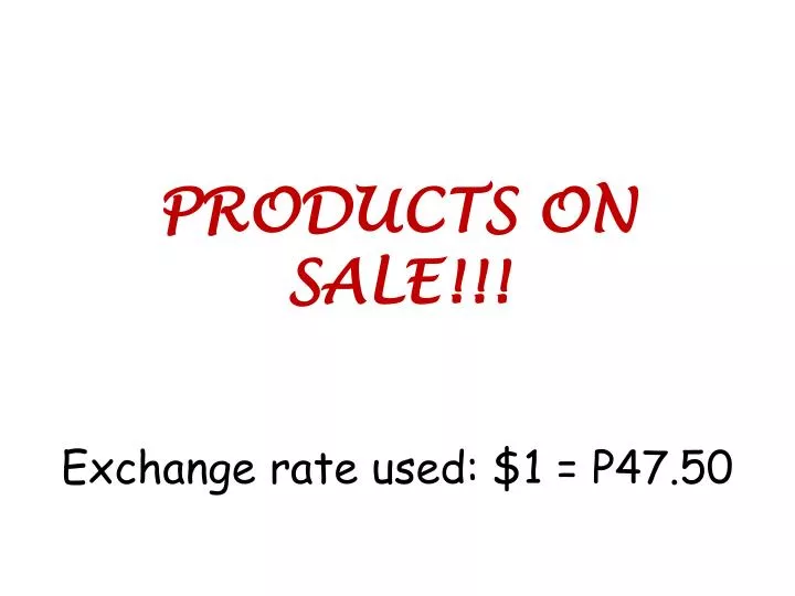 products on sale