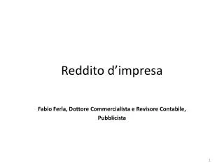 reddito d impresa
