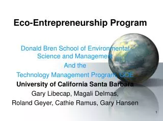 Eco-Entrepreneurship Program