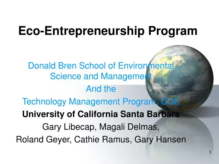eco entrepreneurship program