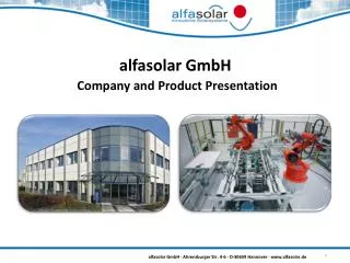 alfasolar GmbH Company and Product Presentation