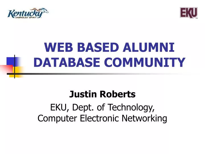 web based alumni database community
