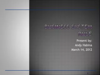 Business System Rule