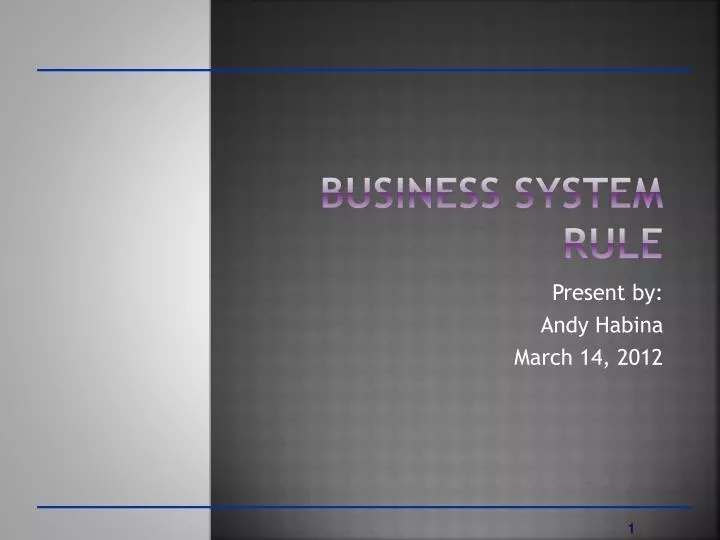 business system rule