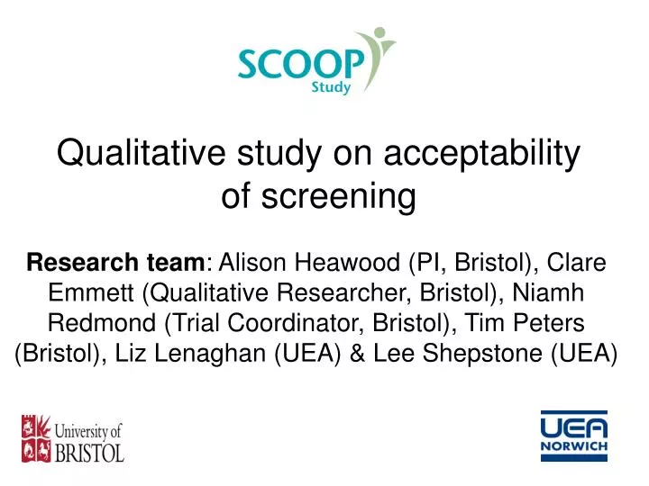 qualitative study on acceptability of screening