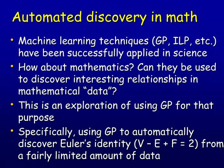 automated discovery in math