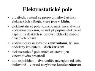 elektrostatick pole