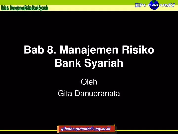 bab 8 manajemen risiko bank syariah
