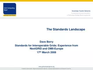 The Standards Landscape