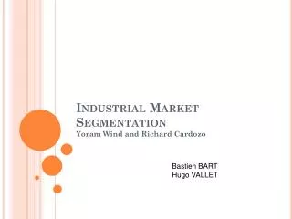 Industrial Market Segmentation