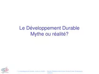 le d veloppement durable mythe ou r alit