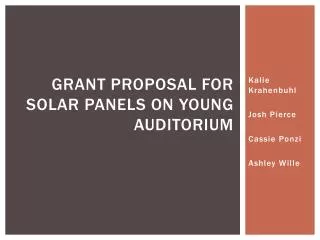 Grant Proposal for Solar Panels on Young Auditorium