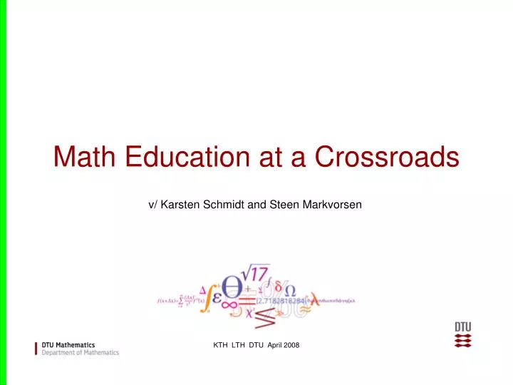 math education at a crossroads