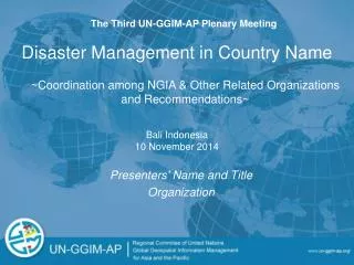Disaster Management in Country Name