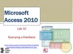Microsoft Access 2010 - slide 1