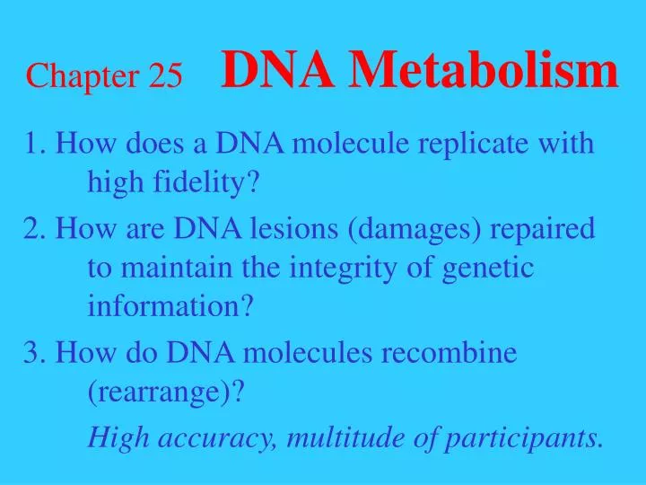 chapter 25 dna metabolism