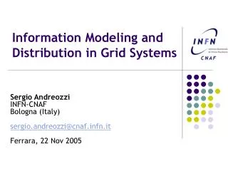 Information Modeling and Distribution in Grid Systems