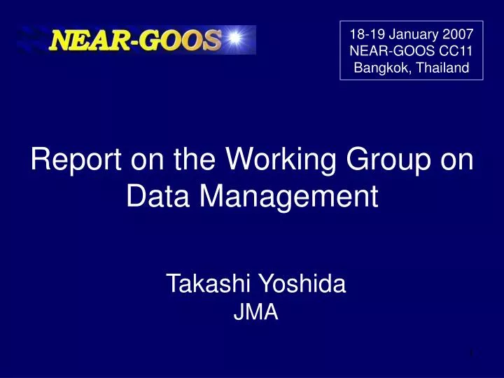 report on the working group on data management