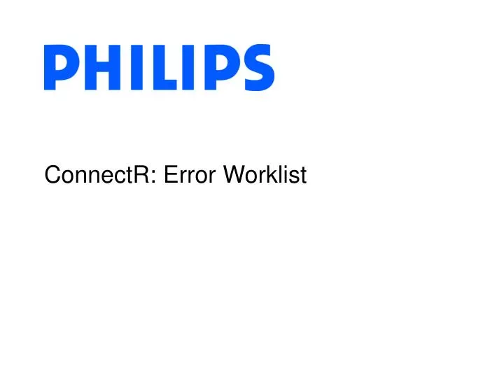 connectr error worklist