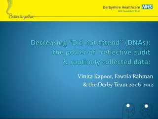 Vinita Kapoor, Fawzia Rahman &amp; the Derby Team 2006-2012