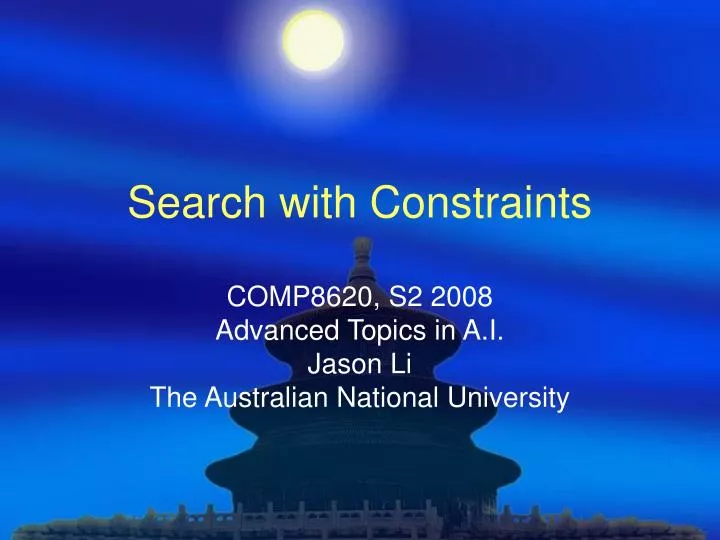 search with constraints