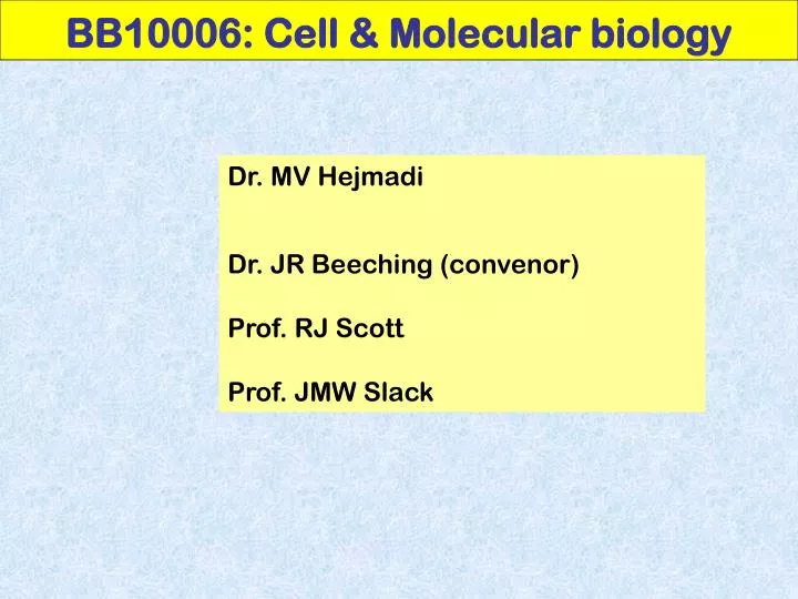 bb10006 cell molecular biology
