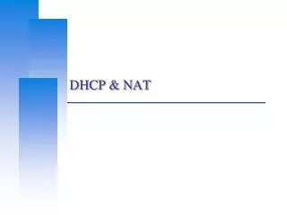 DHCP &amp; NAT