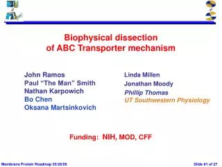 Biophysical dissection of ABC Transporter mechanism