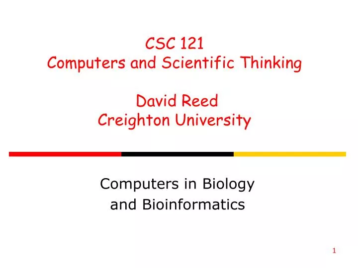 computers in biology and bioinformatics