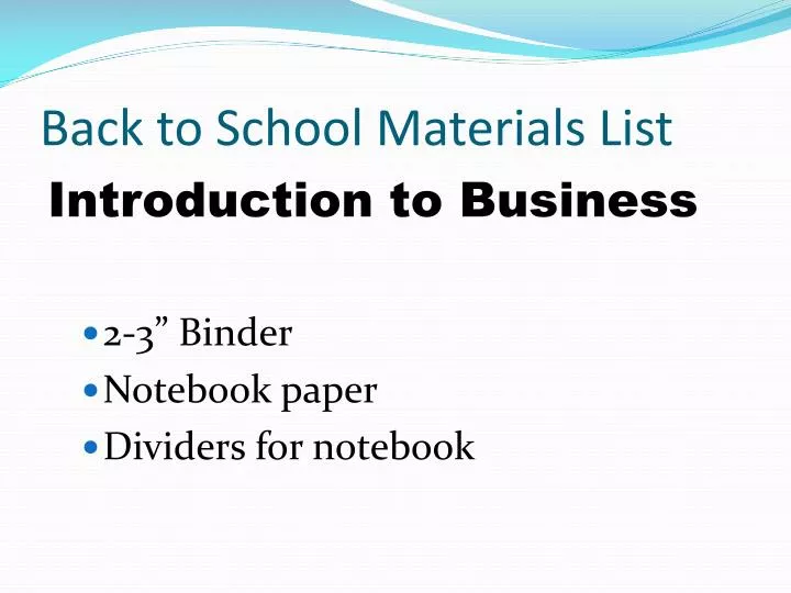 back to school materials list