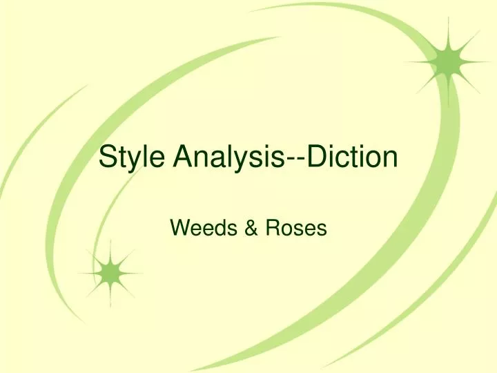 style analysis diction