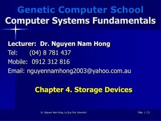 Genetic Computer School Computer Systems Fundamentals