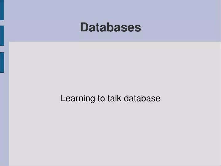 learning to talk database
