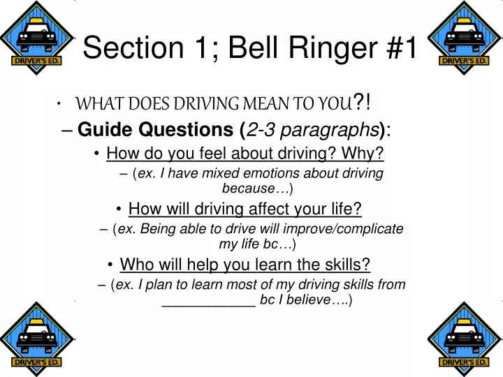 section 1 bell ringer 1