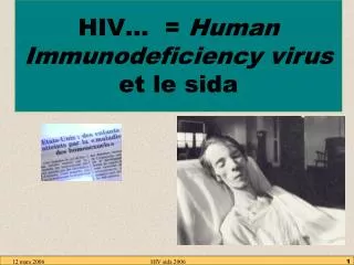 hiv human immunodeficiency virus et le sida
