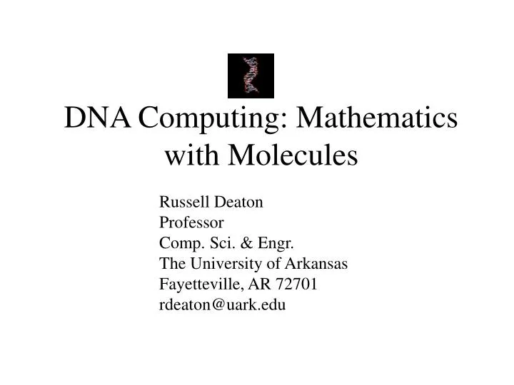 dna computing mathematics with molecules