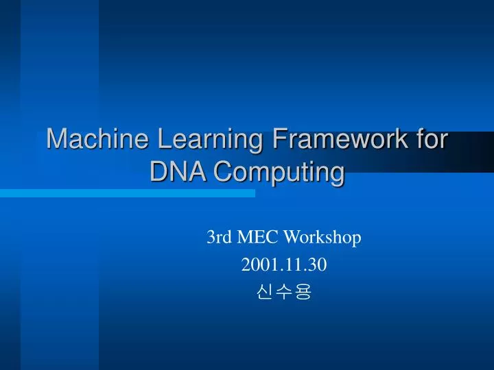 machine learning framework for dna computing