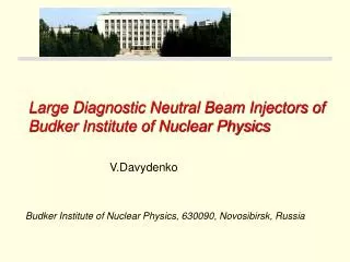 Large Diagnostic Neutral Beam Injectors of Budker Institute of Nuclear Physics