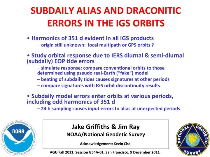 subdaily alias and draconitic errors in the igs orbits