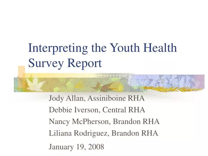 interpreting the youth health survey report