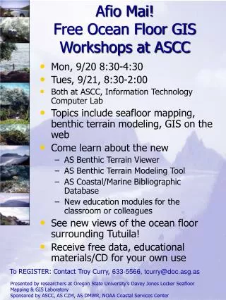 Afio Mai! Free Ocean Floor GIS Workshops at ASCC